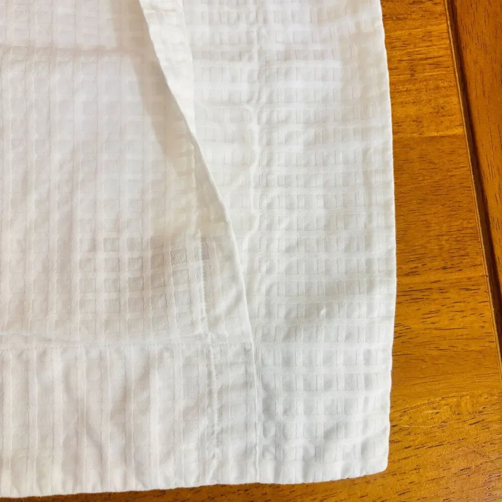 Pratesi Pillow Cover Boudoir Small White Windowpane Made in Italy Fine Cotton